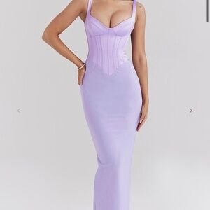 House of CB breeze orchid satin corset dress